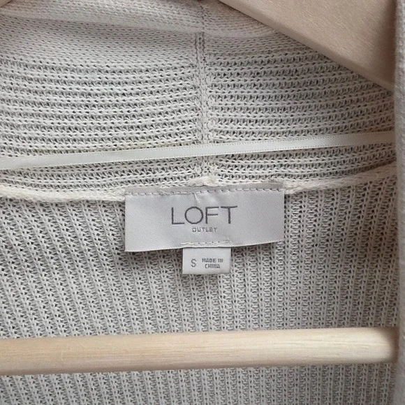 LOFT Outlet Striped Open Front‎ Cardigan Sweater Women's Size S Beige Red Orange - Picture 4 of 10